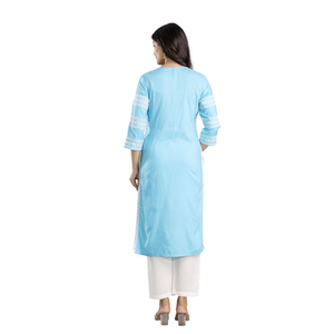 Kurta décontractée en rayonne brodée pour le printemps/été - Product Image 3