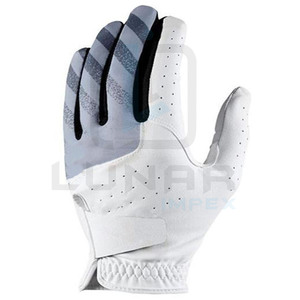 Gants de golf en cuir Cabretta en peau de mouton doux et original en gris et noir gants demi-colorés avec des gants respirants - Product Image 1