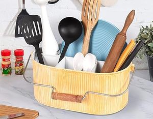 หม้อส้อมโลหะแคดดี้ 4 ช่องที่วางภาชนะสําหรับเคาน์เตอร์ครัว - Product Image 2