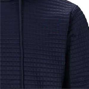 Sudadera con capucha acolchada azul marino premium para hombre, tejido gofrado texturizado, talla y diseño personalizados, precio al por mayor - Product Image 5