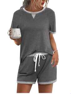 Oversized French Terry Acid Wash Distressed Embroidered Zip Up Cropped Tracksuit Two Piece Women Sweatsuit Set - Product Image 5