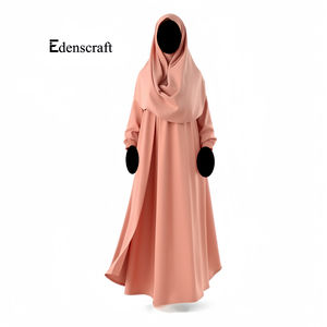 Premium solide Simple Style modeste robe élégante pour Abaya femmes parole longueur respirant Polyester léger manches longues - Product Image 6