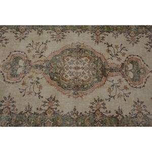 Tapis traditionnel en laine verte beige 3.7x6.8 pieds Vintage turc Aubusson Design Patchwork pour décor de salon 9x12 couloir Latex - Product Image 5