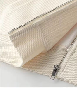 Sudaderas con capucha unisex con diseño de moda y hombros caídos 400Gsm y cremallera Fabricante de ropa superior Precio bajo MOQ bajo Sudadera con capucha con logotipo personalizado - Product Image 5