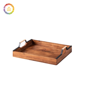 Bandeja clásica de madera para servir: diseño elegante atemporal elaborado con madera duradera, ideal para servir y exhibir - Product Image 5