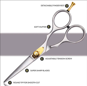 Tijeras de peluquería de corte de pelo de alta calidad, tijeras de peluquería de acero inoxidable, tijeras de peluquero elegantes con logotipo personalizado - Product Image 5