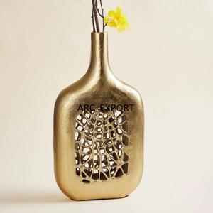 Vases à fleurs design oiseaux dorés Vente en gros Vase à fleurs décoratif en métal doré design moderne Décor de salon à bon prix - Product Image 3