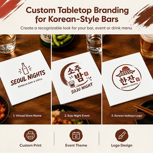 Serviette de bar à boissons <span class=keywords><strong>2</strong></span> plis, douce et absorbante, avec logo personnalisé, pour barbecue coréen et soju, marque privée - Product Image 4