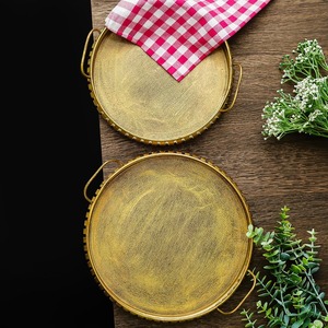 Plateau de service traditionnel en laiton le plus vendu avec corps rond et utilisation pour les festivals et décor de table disponible au meilleur prix - Product Image 6