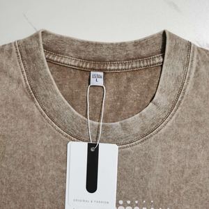 เสื้อยืดโอเวอร์ไซส์ผู้ชาย ผ้าคอตตอนย้อมสีแบบแอซิดวอช พิมพ์ลายตัวอักษร คอกลม แขนสั้น ทรงลำลอง ความยาวปกติ เนื้อผ้าเจอร์ซีย์ระบายอากาศได้ดี - Product Image 5