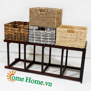 Comehome - High Quality Wooden Cabinet with Water Hyacinth Drawers Handcrafted Natural Wood Cabinet Home <b>Furniture</b> <b>Kitchen</b> - Product Image 6