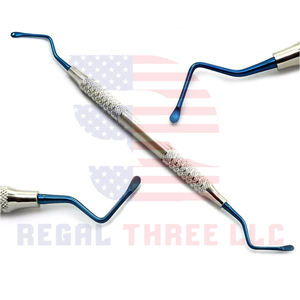 Curettes dentaires chirurgicales en acier inoxydable Curettes dentaires pour os Lucas 2.5mm 3.5mm 4mm Curette de chirurgie parodontale à pointe bleue - Product Image 5