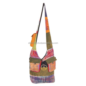 Sustainable Hippie Jhola Bag Handmade Jhola Bag For Travel Shopping Grocery Store Jhola Hippie Side Bags from Indian Supplier