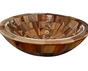 Cuenco de madera de acacia para servir comida de forma redonda, fabricante de cuenco de madera pulida de nuevo estilo, venta al por mayor - Product Image 3