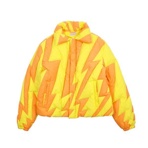 OEM Streetwear Apparel Wholesale Factory New Fashion Winter <b>Thick</b> <b>Quilted</b> Stand Custom Graphic Allover Print Puffer Jacket - Product Image 1