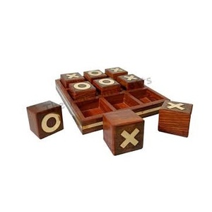 Jeu de société à croix zéro en bois traditionnel fait à la main de haute qualité avec travail en laiton pour le plaisir d'été et d'hiver des enfants - Product Image 6