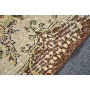 5.6x8.9 ft Vintage Rug, Rug, <b>Brown</b> Patchwork Rug <b>Wool</b> - Product Image 5