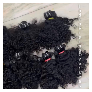 ผมต่อจากผมมนุษย์หยิกธรรมชาติผมแท้100เรมี่ถักทอจากโรงงานจำนวนมาก - Product Image 5