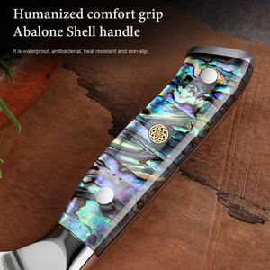 Cuchillo de acero de Damasco japonés profesional, con mango de resina, hoja afilada fija, servicio OEM ODM personalizado de calidad superior al por mayor - Product Image 4