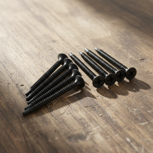 Vis à cloison sèche PDC modèle 9, classe 8.8, filetage standard, pointe de forage, auto-perceuse, tête plate/bugle, phosphate noir/gris, acier inoxydable, pouce - Product Image 1