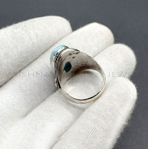 แหวนหมั้นผู้หญิงทันสมัยสไตล์โบฮีเมียนทำมือรูปวงรี925ลาริมธรรมชาติดีไซน์สวย - Product Image 3