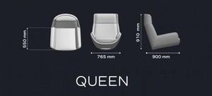 Silla de Comedor Ergonómica Moderna ANATOLIA FURNITURE QUEEN, Esponja de Poliuretano, Patas Personalizables, Tapicería, para Sala de Estar Residencial - Product Image 4