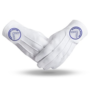 Gants de cérémonie maçonniques en coton noir, best-sellers 2024, 100 % coton, broderie machine, motif scènes hivernales extérieures, Nouvel An - Product Image 6