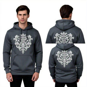 Sweat à capuche surdimensionné en molleton respirant imperméable pour hommes, brodé et imprimé sur mesure 100% coton pour l'hiver-Service OEM - Product Image 5