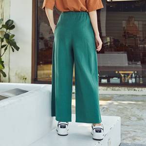 Pantalones de invierno modestos de tela mezclada de lino y algodón, pantalones de Yoga holgados cálidos con pantalón completo, prendas de vestir, pantalones Palazzo informales largos de otoño - Product Image 3