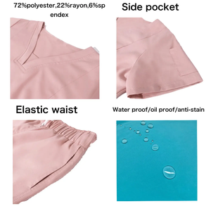 Soft Touch Scrub Nurse USA Style V Neck Scrub Top Pantalones de secado rápido Conjunto de uniforme de hospital Uniforme de laboratorio y conjunto de enfermera - Product Image 5