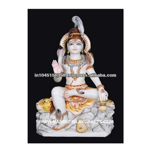 Makrana marbre Shankar Statue belle et attrayante finition brillante poli bhole nash sculpture - Product Image 1