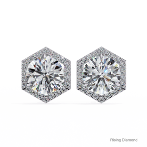 1.25 CT สำหรับแต่ละรอบตัดในห้องปฏิบัติการเพชรที่ปลูกต่างหูรัศมีเพชร CVD ได้รับการรับรองสีขาวทองของขวัญครบรอบ - Product Image 1