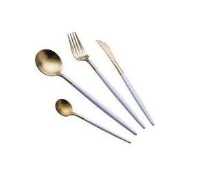 Juego de cubiertos de hotel Cuchara de oro de acero inoxidable Utensilio de restaurante Cubiertos de boda - Product Image 1