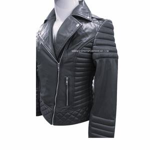 High Street 100% Chaqueta de cuero genuino Slim Fit Transpirable Viscos Sherpa Forro Cierre de cremallera Cuello vuelto Chaqueta de invierno - Product Image 2