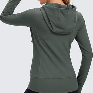 Chaqueta con Capucha de Invierno/Otoño para Mujer, Diseño Personalizado, Color Sólido, Cierre Completo, 100% Algodón, Estilo Urbano - Product Image 2