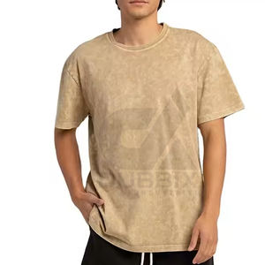 T-shirt lavé à l'acide sur mesure pour les hommes avec logo personnalisé T-shirt de marque privée à vendre en ligne - Product Image 1