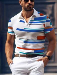 T-shirt de golf à manches courtes pour hommes d'affaires, solide, anti-rides, décontracté, avec poche, tissu micro-élastique en maille à revers d'été - Product Image 4