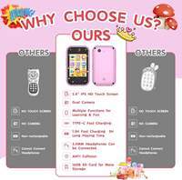 Funda Protectora Suave de ABS JXD S10 para Teléfono de Juguete para Niños con Tarjeta SD, Pantalla Táctil, 16 GB, Unisex