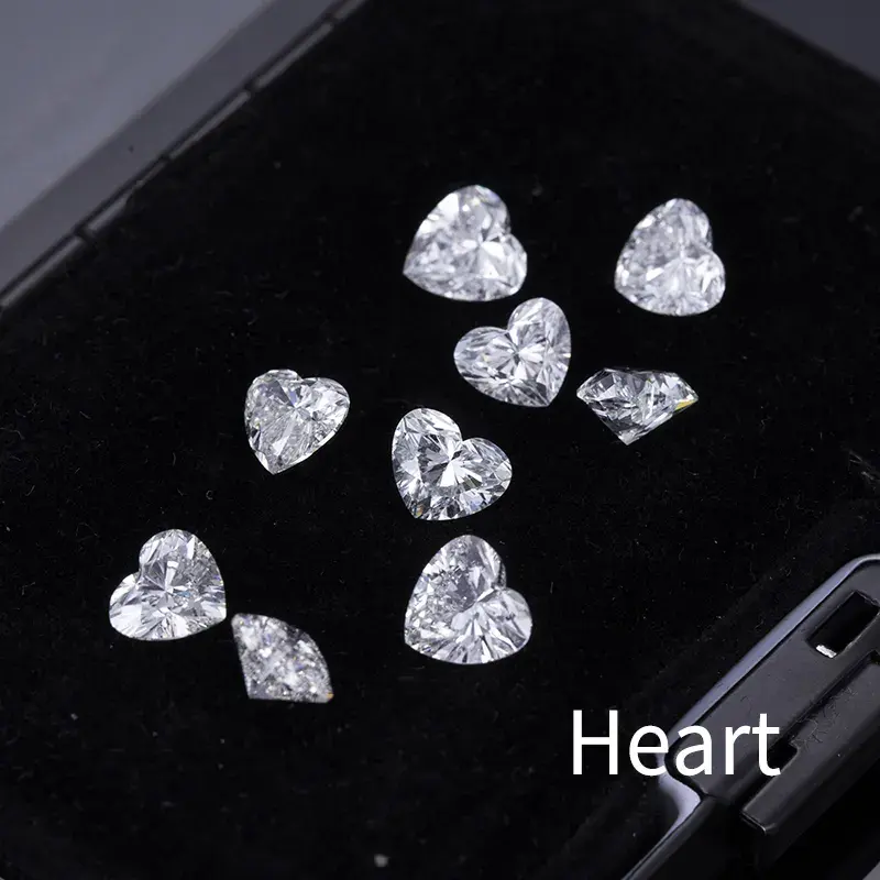 असली प्राकृतिक लूज़ हार्ट कट डायमंड कट 3x3-4.75x4.75 मिमी लैब विकसित हीरा
