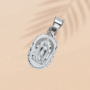 Logo personnalisé plaqué argent Marie mère Figure pendentif bijoux de mode pierre principale alliage de diamant laiton cuivre numéro de tendance - Product Image 2