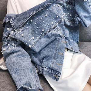 แจ็คเก็ตยีนส์แฟชั่นสุดฮิต สไตล์ใหม่ ทรงหลวม เรียบง่าย คลาสสิก แจ็คเก็ตบอมเบอร์สำหรับผู้หญิง - Product Image 4