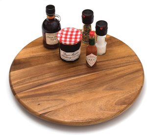 Plato giratorio tallado a mano de madera de mango Lazy Susan, soporte giratorio para pastel de 17 ", soporte para pastel de decoración de boda - Product Image 6