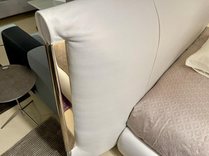 King Set Furniture Double Modern Simple <b>Tall</b> <b>Headboard</b> White Velvet Luxury Solid Wood Kingsize Queen Bed Frame Set - Product Image 4