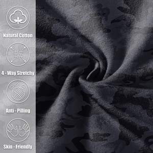 Pantalon de survêtement en tricot droit à rayures incurvées pour hommes confortables couleur camouflage noir pantalon de survêtement à rayures à jambes larges - Product Image 5