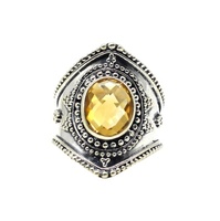 Bague en argent sterling 925 avec citrine naturelle parfaite, sertie clos, faite à la main, unisexe, pour mariage et fête, bijoux indiens directement importés