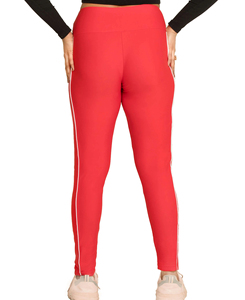 Leggings de yoga élastiques taille haute sur toute la longueur Tissu tricoté respirant avec tissage tissé et couture pour la gym et la course - Product Image 5