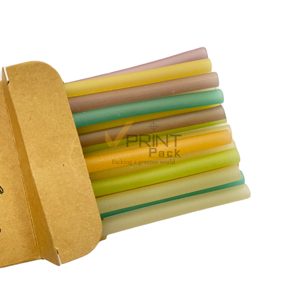 Fully Compostable Biodegradable Eco-Friendly Vietnam-Made Edible Drinking Straws From Rice Paper for Milk and Food Use