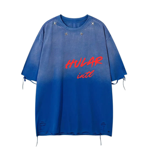 เสื้อยืดทรงหลวมมีสไตล์คุณภาพสูงเสื้อยืดผ้าฝ้าย100% ธรรมดาปรับแต่งได้ปักและพิมพ์ลายพลัสไซส์ - Product Image 1