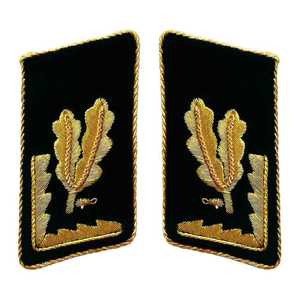 Oem Custom Fabric With <b>Gold</b> Bullion Embroidery With Snap Brass Button and Brass Clip Uniform Gorget Collar Tabs Collar Patches - Product Image 6