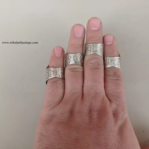 Anillos de plata alemanes Kuchi de calidad superior Diseño tribal colorido Joyería de Venta caliente - Product Image 3